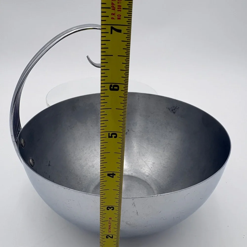 Antique c. 1935 Russel Wright for Chase USA Chrome‎ Metal Ice Bucket Machine Age